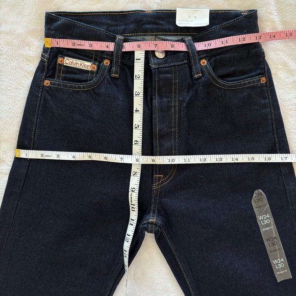 Calvin Klein Classic Straight Button Fly Selvedge Jeans--Sz 24 - Picture 14 of 15